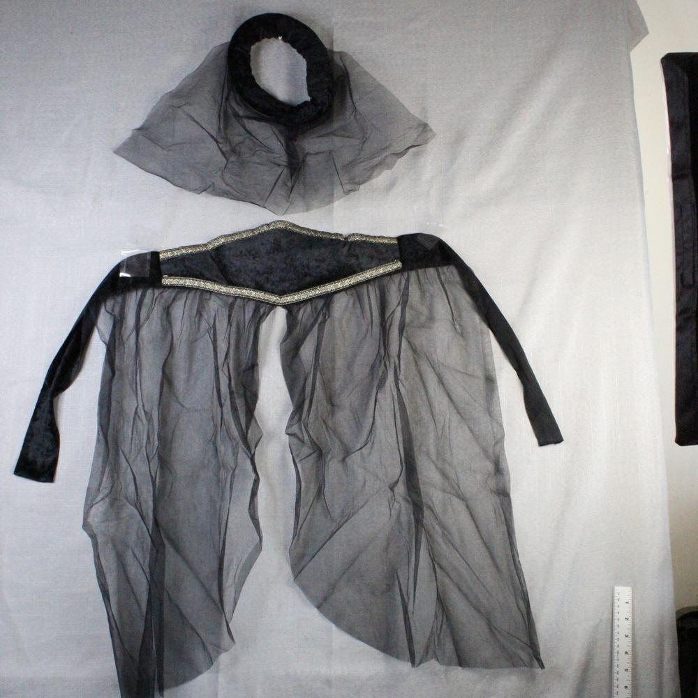 Unbranded Black Velvet Mesh Renaissance Costume Set One Size Goth Medieval Y2K